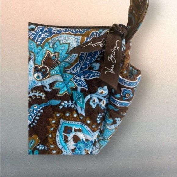 SALE✨Vera Bradley Brown & Lava Blue Paisley Small Shoulder Bag Handbag - Picture 2 of 7